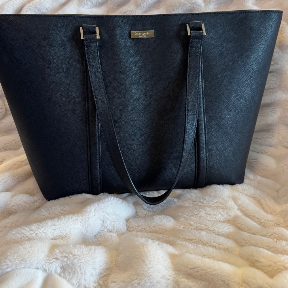 Kate Spade Black Leather Tote with Gold Hardware - Picture 3 of 9